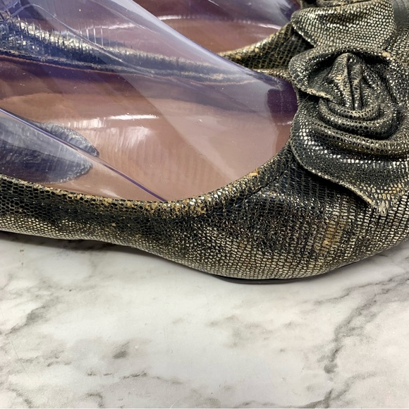 Earthies Rubio Metallic Bow Hidden Wedge Comfort Shoes 9.5 Edgy Artsy Balletcore - Picture 9 of 16